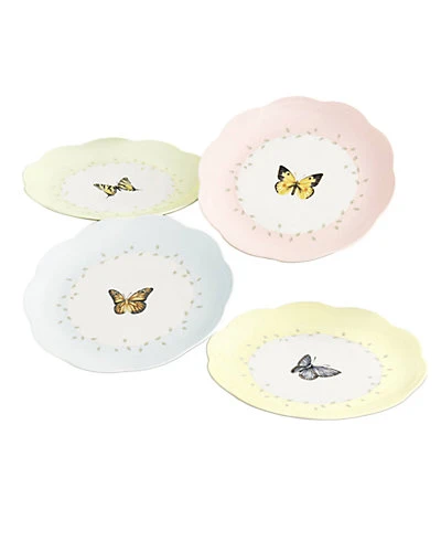 Lenox Butterfly Meadow 4Pc Dessert Plate Set Home 3 Lenox Butterfly Meadow 4Pc Dessert Plate Set Home
