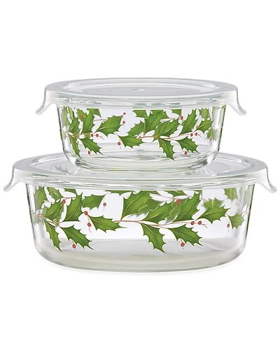 Lenox Hosting The Holidays Set Of 2 Glass Storage Bowls Home 3 Lenox Hosting The Holidays Set Of 2 Glass Storage Bowls Home