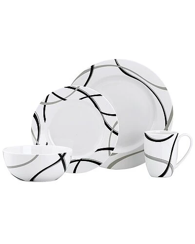 Lenox Vibe Black & Grey 4PC Dinnerware Set Home 3 Lenox Vibe Black & Grey 4PC Dinnerware Set Home