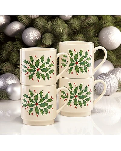 Lenox Hosting The Holidays 4pc Stackable Mug Set Home 5 Lenox Hosting The Holidays 4pc Stackable Mug Set Home - Image 3