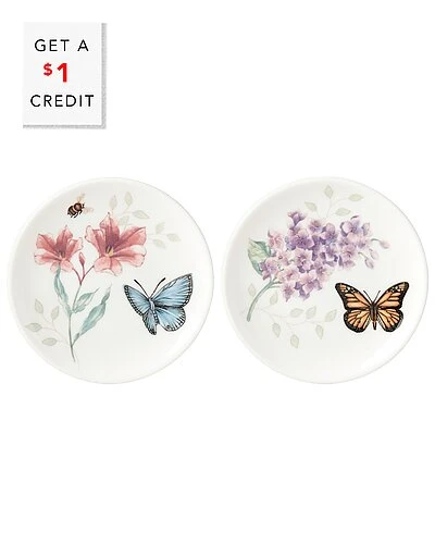 Lenox Butterfly Meadow 2Pc Coaster Set With $1 Credit Home 3 Lenox Butterfly Meadow 2Pc Coaster Set With $1 Credit Home
