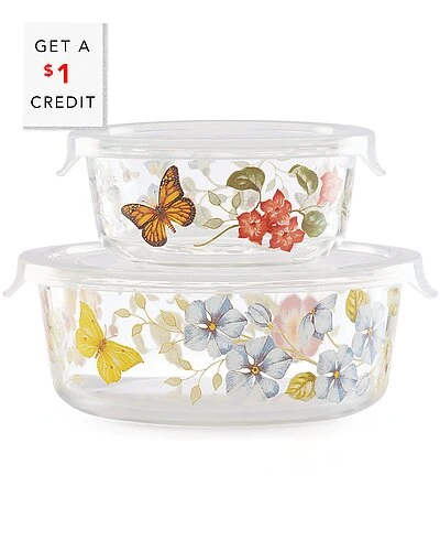 Lenox Butterfly Meadow Small Glass Food Storage Container With $1 Credit Home 3 Lenox Butterfly Meadow Small Glass Food Storage Container With $1 Credit Home