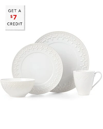 Lenox Chelse Muse Fleur White 4Pc Place Setting With $7 Credit Home 3 Lenox Chelse Muse Fleur White 4Pc Place Setting With $7 Credit Home