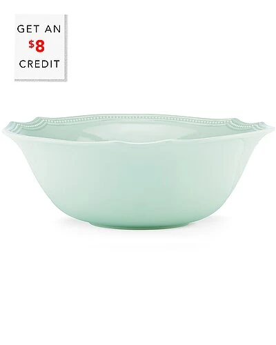 Lenox French Perle Bead Ice Blue Large Serving Bowl With $8 Credit Home 3 Lenox French Perle Bead Ice Blue Large Serving Bowl With $8 Credit Home