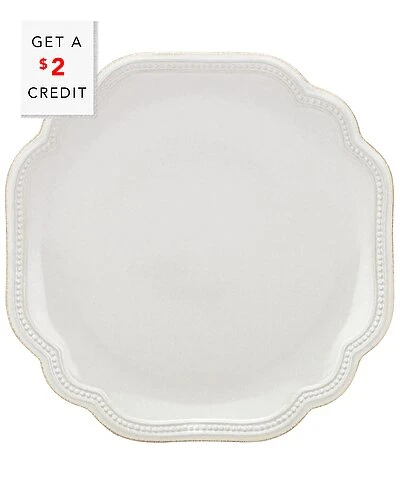 Lenox French Perle Bead White Accent Plate With $2 Credit Home 3 Lenox French Perle Bead White Accent Plate With $2 Credit Home