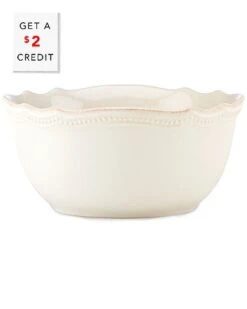 Lenox French Perle Bead White All-Purpose Bowl With $2 Credit Home