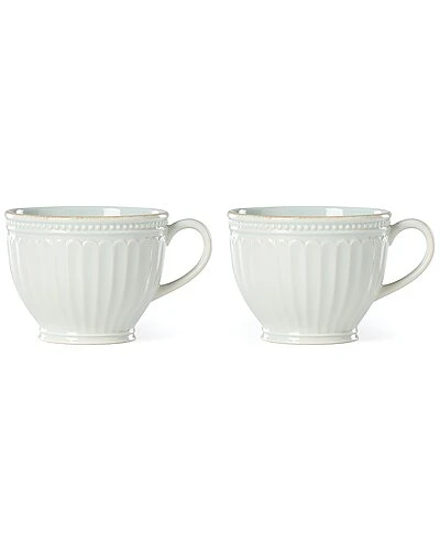 Lenox French Perle Groove Blue 2Pc Latte Mug Set With $3 Credit Home 3 Lenox French Perle Groove Blue 2Pc Latte Mug Set With $3 Credit Home