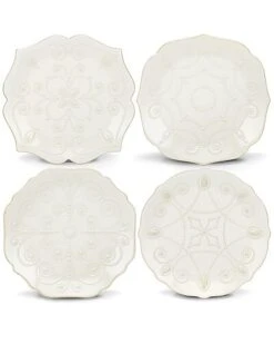 Lenox French Perle White 4Pc Assorted Dessert Plate Set With $6 Credit Home
