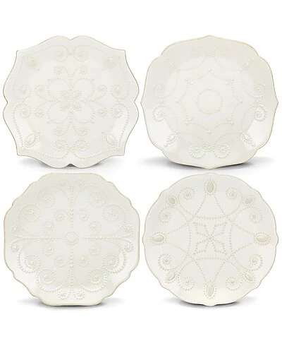 Lenox French Perle White 4Pc Assorted Dessert Plate Set With $6 Credit Home 3 Lenox French Perle White 4Pc Assorted Dessert Plate Set With $6 Credit Home