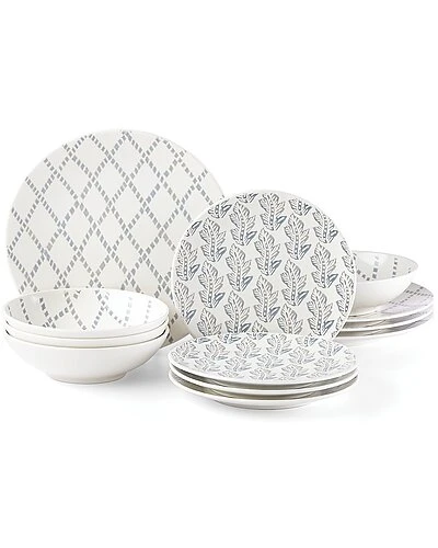 Lenox Textured Neutrals Chambray 12pc Set With $16 Credit Home 3 Lenox Textured Neutrals Chambray 12pc Set With $16 Credit Home