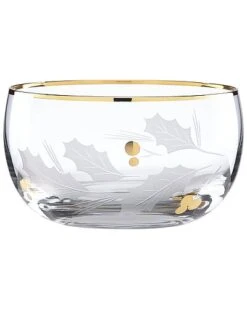 Lenox Holiday Gold Glass Nut Bowl Home