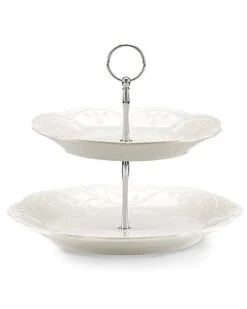 Lenox French Perle White 2-Tiered Server With $7 Credit Home