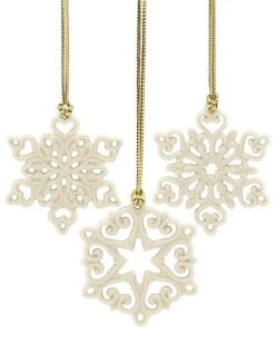 Lenox Mini Snowflake 3pc Ornament Set Home