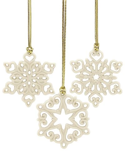Lenox Mini Snowflake 3pc Ornament Set Home 3 Lenox Mini Snowflake 3pc Ornament Set Home