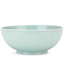 Lenox French Perle Groove Ice Blue Medium Serving Bowl With $8 Credit Home