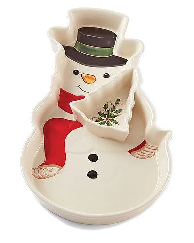 Lenox Holiday Entertaining Snowman Chip & Dip Set Home 3 Lenox Holiday Entertaining Snowman Chip & Dip Set Home