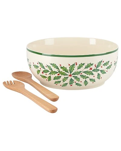 Lenox Holiday Salad Bowl & Servers Home 4 Lenox Holiday Salad Bowl & Servers Home - Image 2