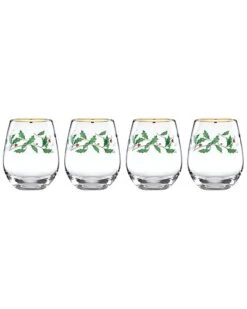 Lenox Holiday 4pc Stemless Wine Glasses Home