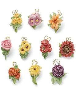 Lenox Fall Flowers 10pc Ornament Set Home