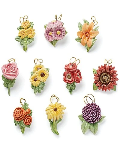 Lenox Fall Flowers 10pc Ornament Set Home 3 Lenox Fall Flowers 10pc Ornament Set Home