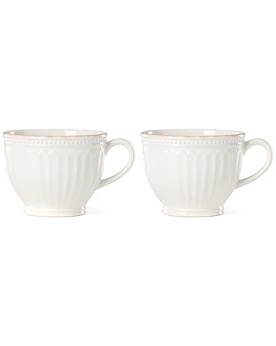 Lenox French Perle Groove White 2Pc Latte Mug Set With $3 Credit Home 4 Lenox French Perle Groove White 2Pc Latte Mug Set With $3 Credit Home - Image 2