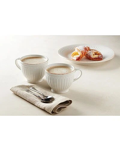Lenox French Perle Groove White 2Pc Latte Mug Set With $3 Credit Home 5 Lenox French Perle Groove White 2Pc Latte Mug Set With $3 Credit Home - Image 3