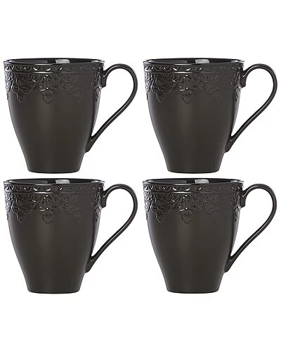 Lenox Chelse Muse Fleur Matte Black 4pc Mug Set With $6 Credit Home 3 Lenox Chelse Muse Fleur Matte Black 4pc Mug Set With $6 Credit Home