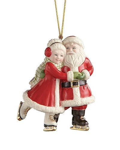 Lenox Ice Skating Santa & Mrs. Claus Ornament Home 3 Lenox Ice Skating Santa & Mrs. Claus Ornament Home