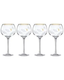 Lenox Holiday Gold 4pc Balloon Glass Set Home