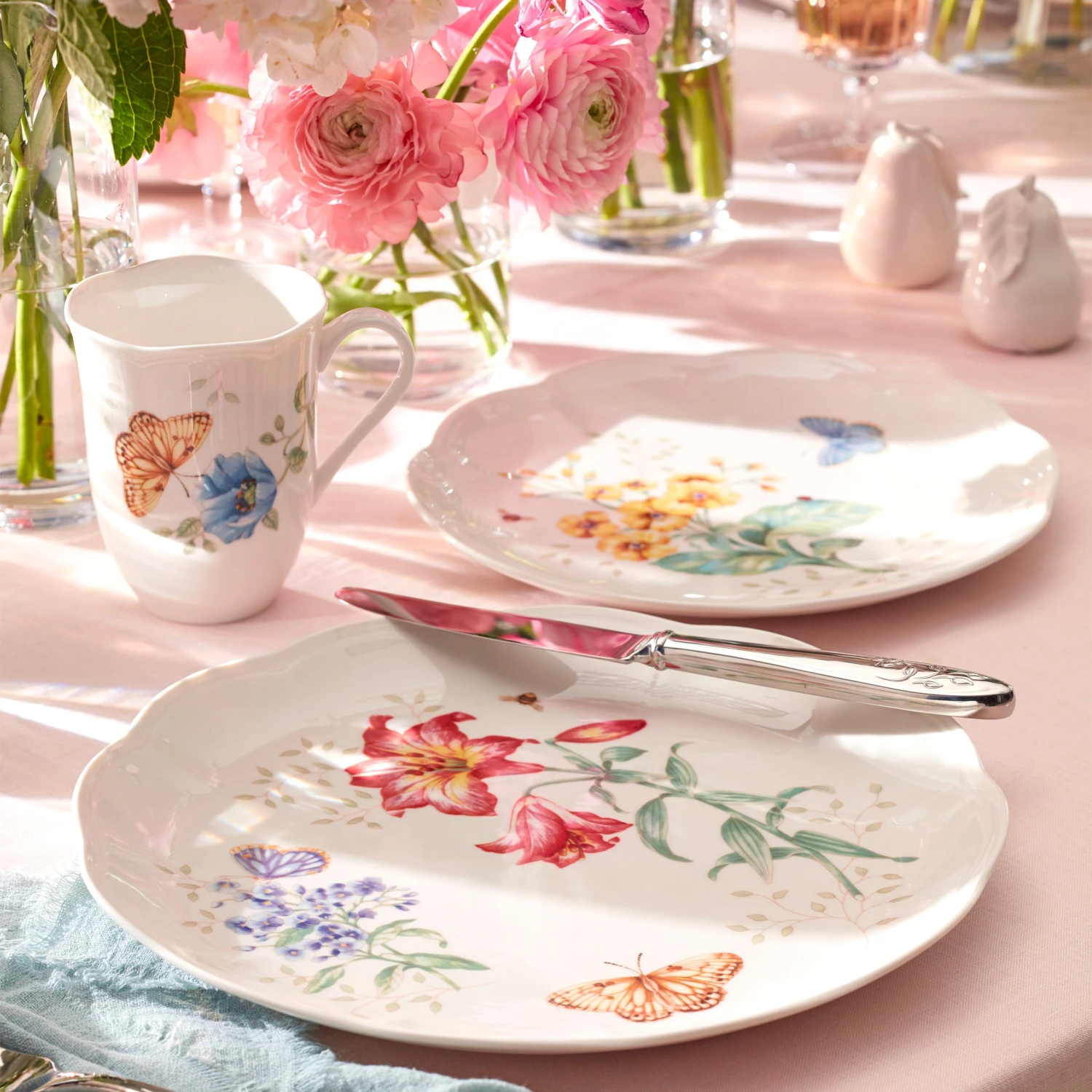 Lenox Butterfly Meadow Fritillary Dinner Plate 4 Lenox Butterfly Meadow Fritillary Dinner Plate - Image 2