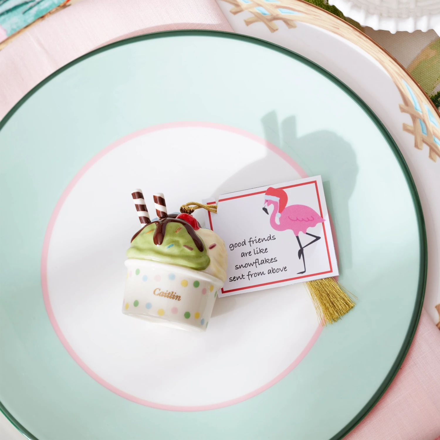 Lenox Forever Friends Ice Cream 2 Piece Ornament Set 6 Lenox Forever Friends Ice Cream 2 Piece Ornament Set - Image 4