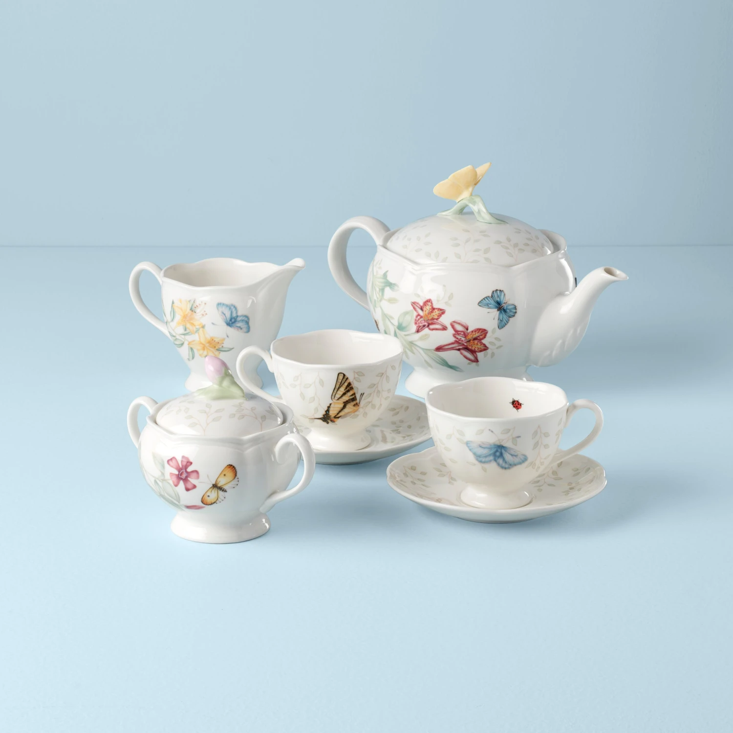 Lenox Butterfly Meadow 7-Piece Tea Set 3 Lenox Butterfly Meadow 7-Piece Tea Set