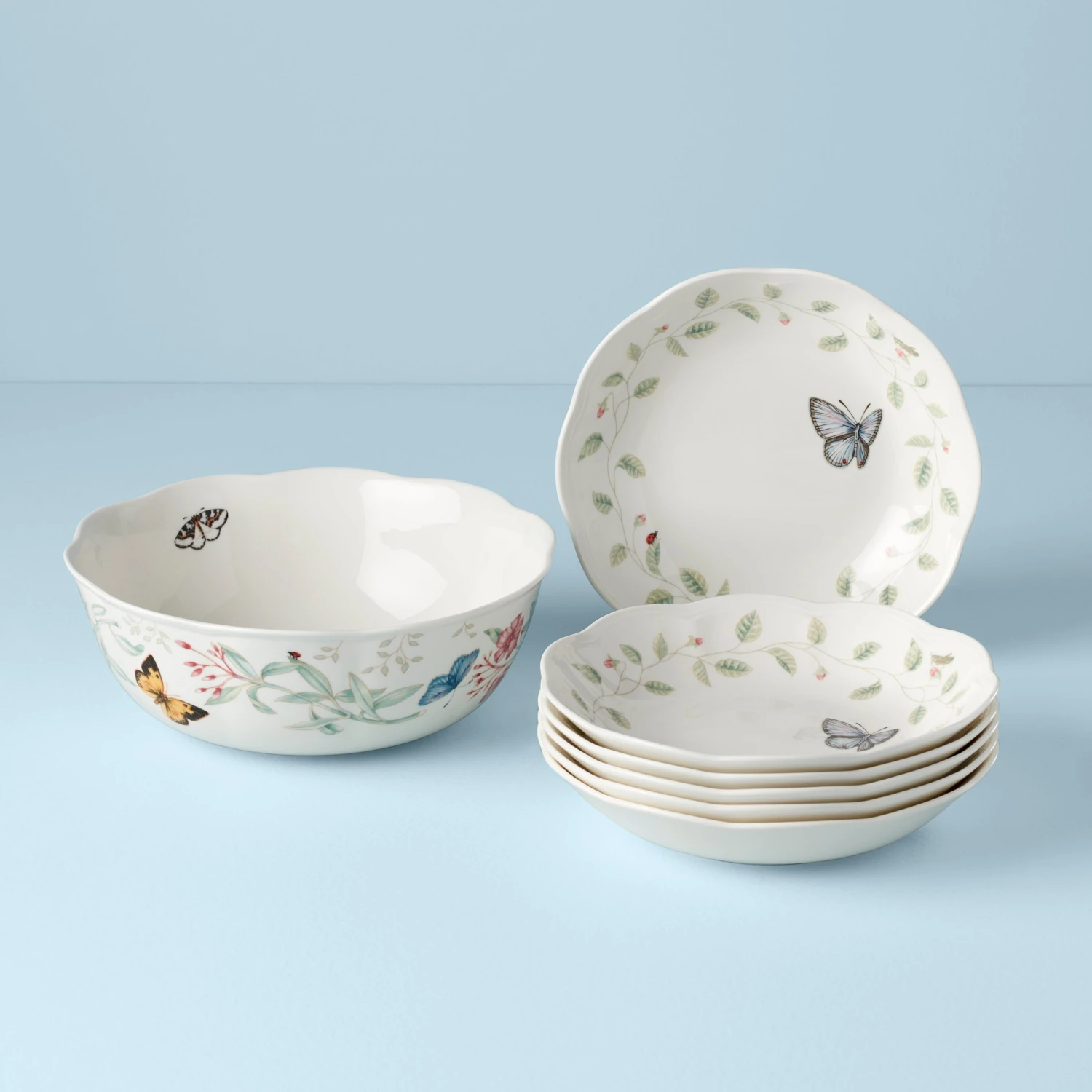 Lenox Butterfly Meadow 7-Piece Bowl Set 3 Lenox Butterfly Meadow 7-Piece Bowl Set