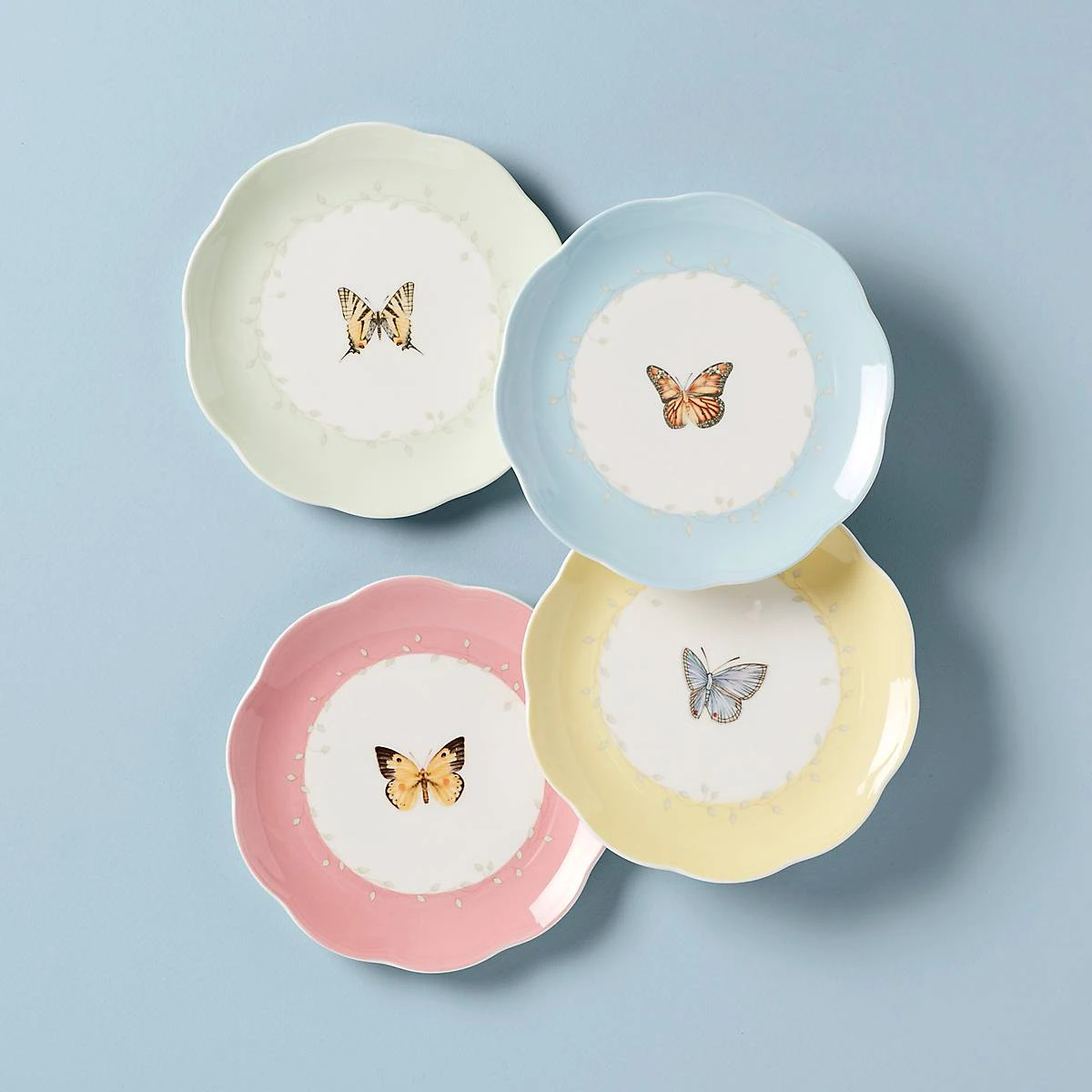 Lenox Butterfly Meadow 4-Piece Dessert Plate Set 3 Lenox Butterfly Meadow 4-Piece Dessert Plate Set
