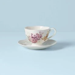 Lenox Butterfly Meadow Orange Sulphur Cup/Saucer
