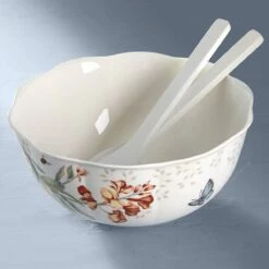 Lenox Butterfly Meadow Salad Bowl & Servers 10 Lenox Butterfly Meadow Salad Bowl & Servers -Lenox 820581 w1 78a5e565 fe60 4d33 b772 ca80e86d6771