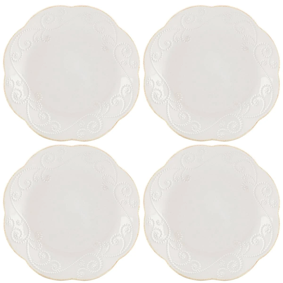 Lenox French Perle White 4-Piece Dessert Plate Set 4 Lenox French Perle White 4-Piece Dessert Plate Set - Image 2