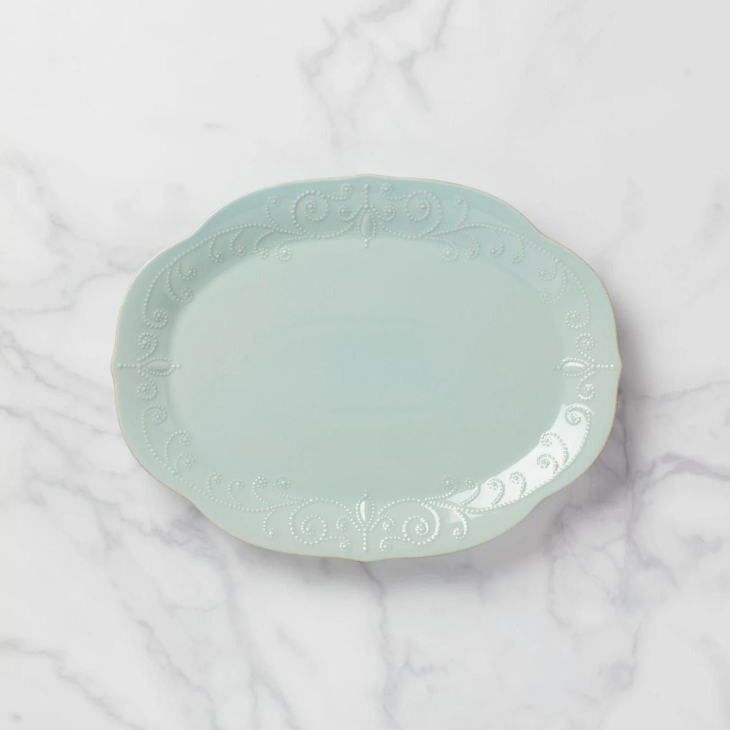 Lenox French Perle White 16" Oval Serving Platter 5 Lenox French Perle White 16" Oval Serving Platter - Image 3