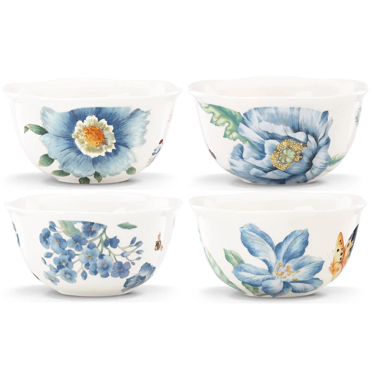 Lenox Butterfly Meadow Blue 4-Piece Dessert Bowl Set 4 Lenox Butterfly Meadow Blue 4-Piece Dessert Bowl Set - Image 2