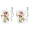 Lenox Butterfly Meadow Mugs With Spoons, Set Of 2 2 Lenox Butterfly Meadow Mugs With Spoons, Set Of 2 -Lenox 833960 wHR