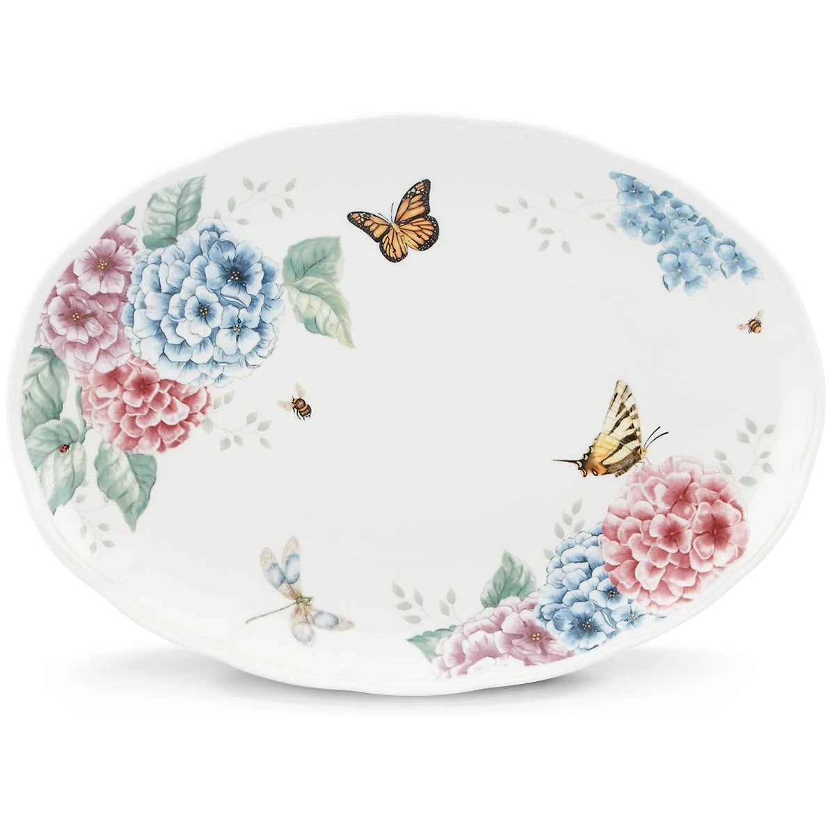 Lenox Butterfly Meadow Hydrangea 16" Oval Platter 5 Lenox Butterfly Meadow Hydrangea 16" Oval Platter - Image 3