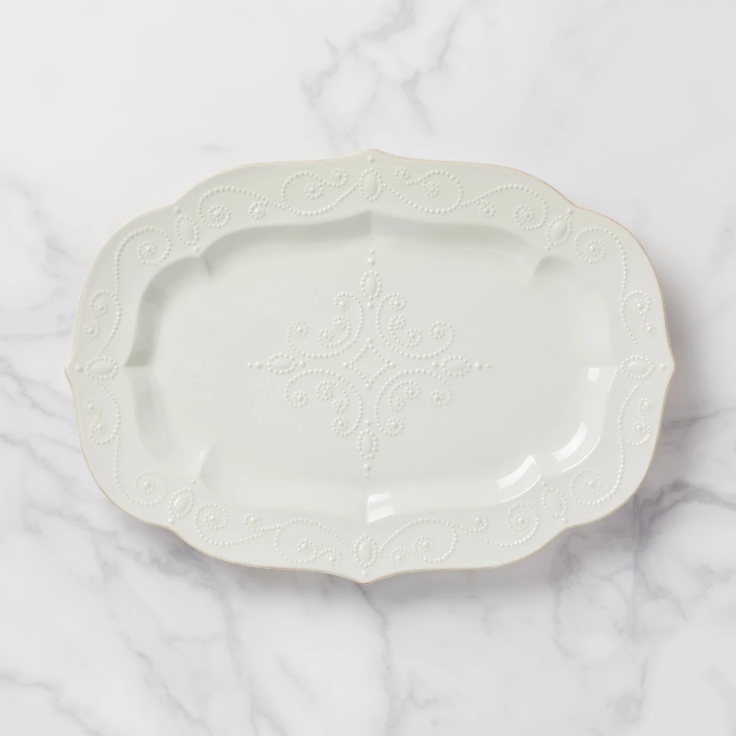 Lenox French Perle White 18.5" Serving Platter 3 Lenox French Perle White 18.5" Serving Platter