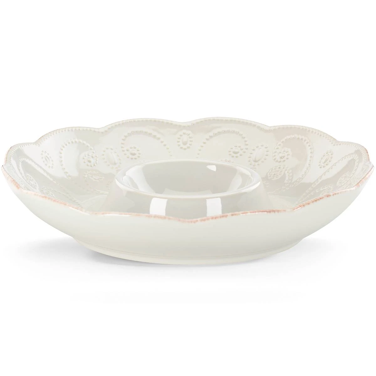 Lenox French Perle White Chip And Dip Tray 4 Lenox French Perle White Chip And Dip Tray - Image 2