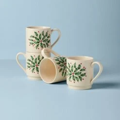 Lenox Hosting The Holidays 4-Piece Stackable Mug Set
