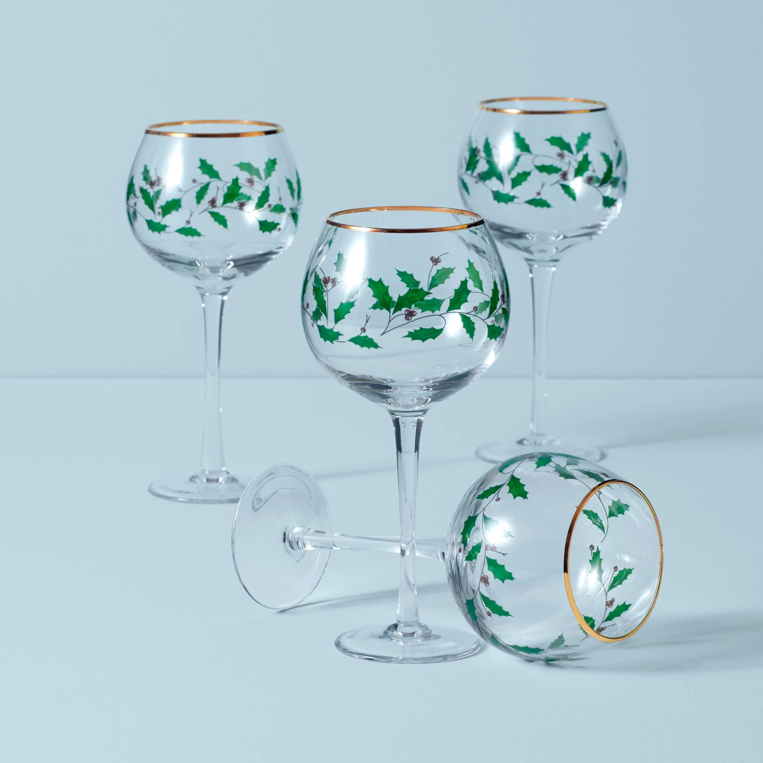 Lenox Holiday 4-Piece Wine Glass Set 3 Lenox Holiday 4-Piece Wine Glass Set