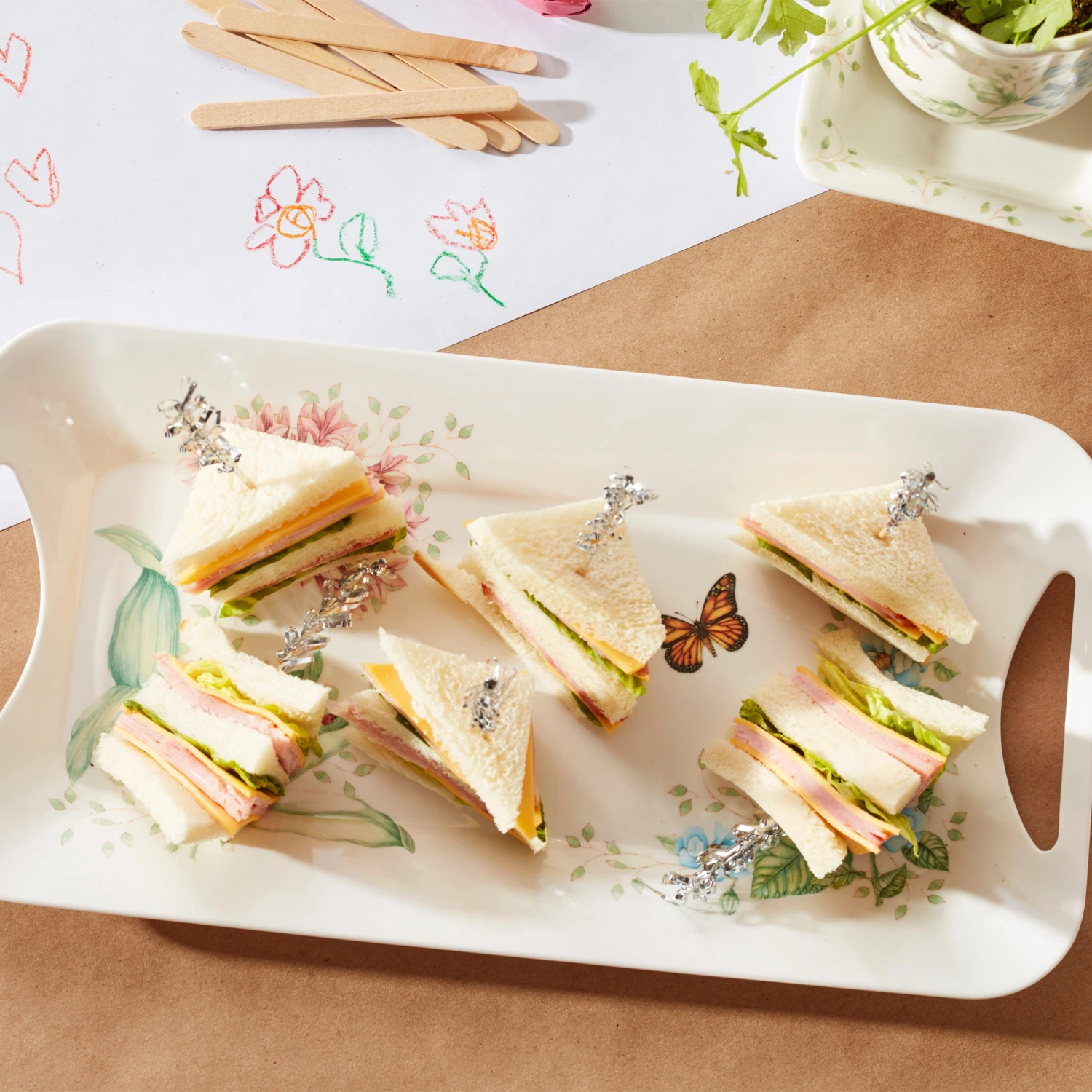 Lenox Butterfly Meadow Melamine Hors D'oeuvres Tray 6 Lenox Butterfly Meadow Melamine Hors D'oeuvres Tray - Image 4