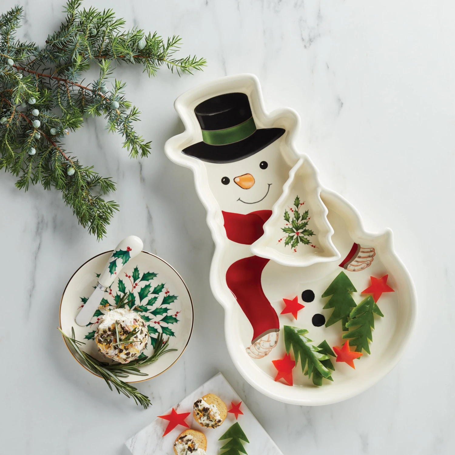 Lenox Hosting The Holidays Cheese Plate & Knife Set 4 Lenox Hosting The Holidays Cheese Plate & Knife Set - Image 2