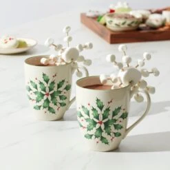 Lenox Hosting The Holidays 2-Piece Holly Mug Set 7 Lenox Hosting The Holidays 2-Piece Holly Mug Set -Lenox 870002 LHOL 22 FEA 1