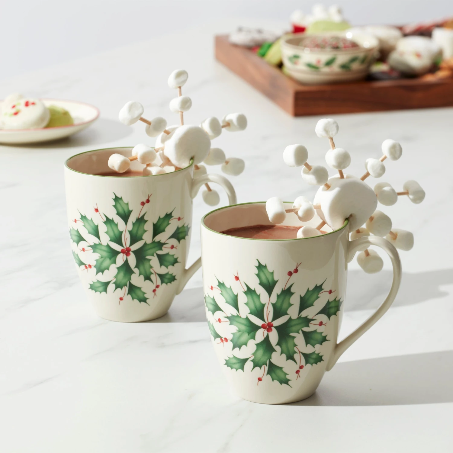 Lenox Hosting The Holidays 2-Piece Holly Mug Set 5 Lenox Hosting The Holidays 2-Piece Holly Mug Set - Image 3