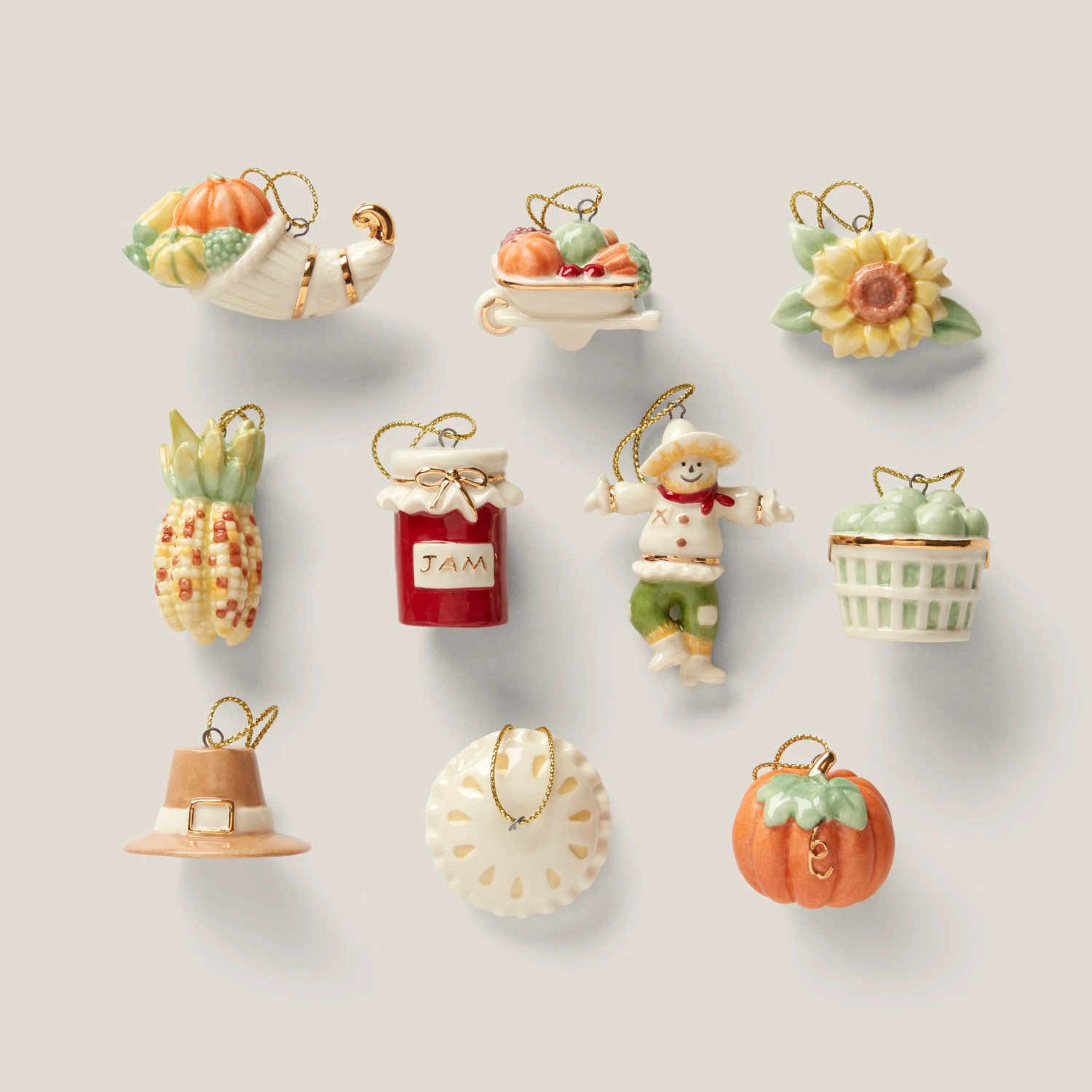 Lenox Autumn Favorites 10-Piece Ornament Set 3 Lenox Autumn Favorites 10-Piece Ornament Set